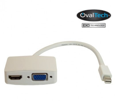 Adaptador Mini DisplayPort  a HDMI / VGA OVALTECH OVMDP-2EN1