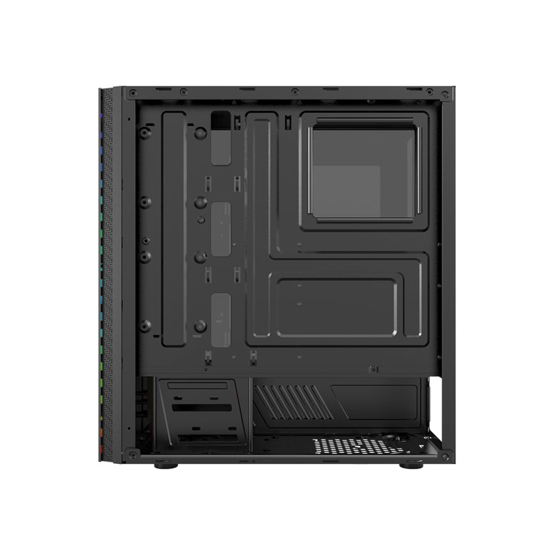 Gabinete Xzeal XZ110 RGB con Ventana, Tower, ATX/Micro ATX/Mini-ATX, USB 3.0/2.0, sin Fuente, Negro